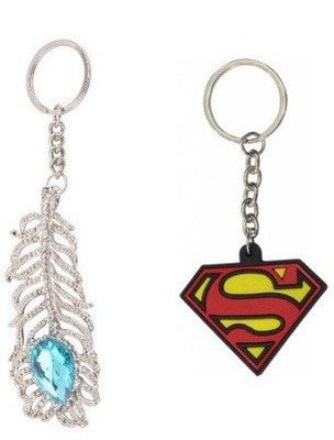 

Confident kcn 8967 Oh My God Stone Studded And Silicon Superman Key Chain(Multicolor)