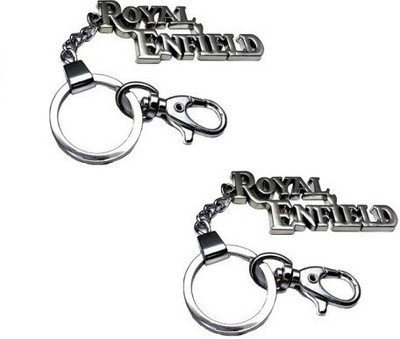 

Chainz Pack of 2 Royal Enfield Hook Locking Key Chain(Silver)