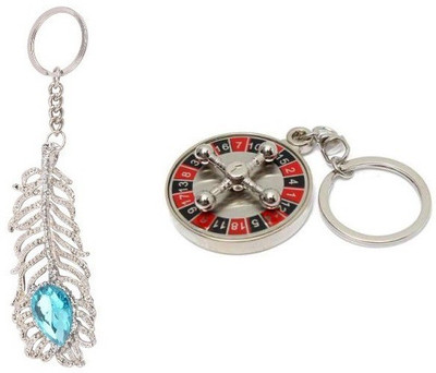 

Chainz Revolving Casino Roulette And Stone Studded Oh My God Key Chain(Silver)