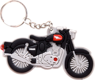 

Zeroza Royal Enfield Bike Shape 3D Rubber RE93 Key Chain(Black)