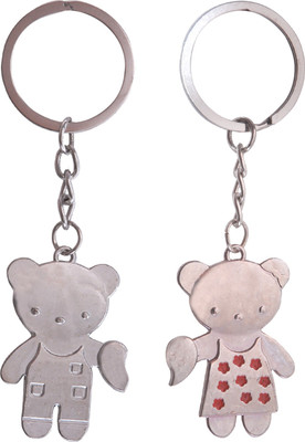 

Oyedeal Kycn692 Teddy Couple Key Chain(Silver)