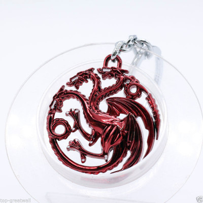 Optimus traders Game of Thrones Targaryen Dynasty Badge 3D red - metal keychain. Key Chain(Red)