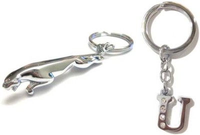 

Rashi Traders Jaguar + Alphabet U Key Chain(Silver)