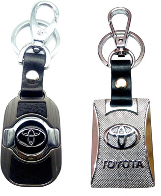 

City Choice New Combo of Toyota Leather-Metal Hook Locking Key Chain(Black, Silver)