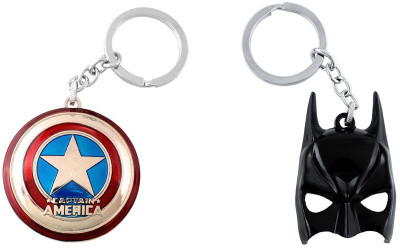 

Chainz Captain America Shield And Metal Batman Mask 3d Key Chain(Multicolor)