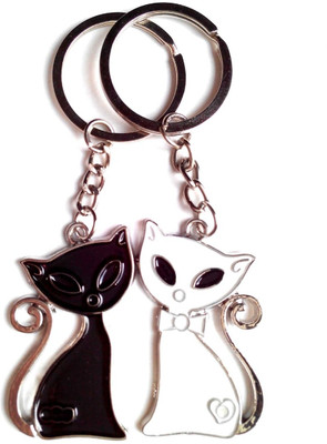 

Keepsake Cute Cat Pair Key Chain(Black)