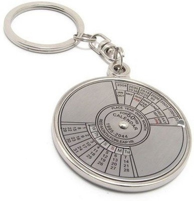 Ezone Compass Date Perpetual With Calendar Up-To 50 Years Key Chain(Silver)