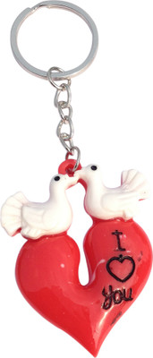 

CTW Love Bird Love You Heart Couple Valentine Key Chain(Multicolor)