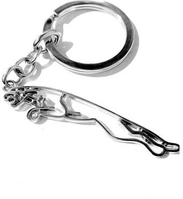 

Aura Imported Jaguar Hollow Metal Locking Key Chain(Silver)