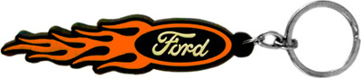 

Tech Fashion FORD Logo Rubber Orange Black White Key Ring Gift-TF-609 Locking Key Chain(Orange)