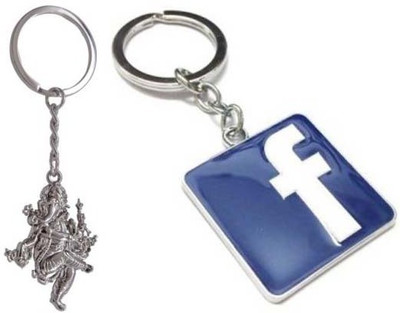 

Rashi Traders Ganpati & Facebook Key Chain(Silver)