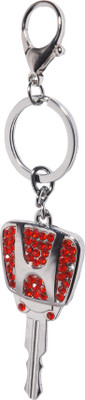 

Oyedeal Studded Key Shape Honda Locking Key Chain(Red)