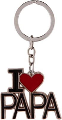 GCT I LOVE PAPA Fathers Day Special Gift Metal Key Chain(Black)