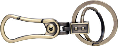 

Oyedeal Hook with Double Ring Locking Key Chain(Gold)