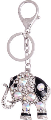 

Super Drool Embellished Cute Elephant Locking Key Chain(Silver)