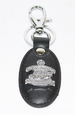 

Aura Stylish Imported Royal Enfield Metal & Leather Locking Key Chain(Black, Silver)
