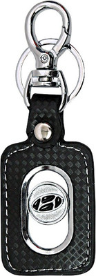 U R God Premium Hyundai Logo Leather Metal Locking Key Chain(Black)