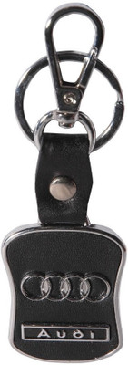 

TAG3 Audi Car Leather & Metal Logo Key Chain(Black)