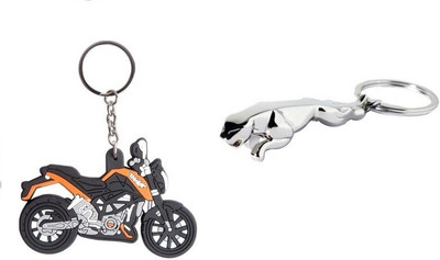 

Chainz KTM Duke Silicon and Jaguar Metal 3D Key Chain(Multicolor)
