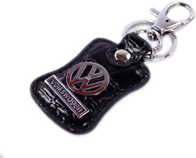 ADITYA TRADERS Classy 'VOLKSWAGEN' Car Soft Leather Designer Locking Key Chain(Black)
