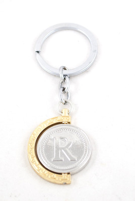 

Forty Creek Round Shape Revolving Letter R Key Chain(Silver)