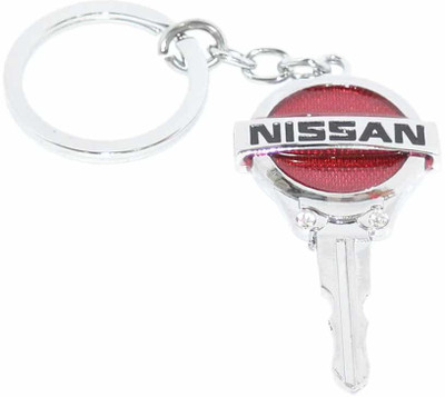 

Aura Imported Key Shape Nissan Key Chain(Red, Silver)