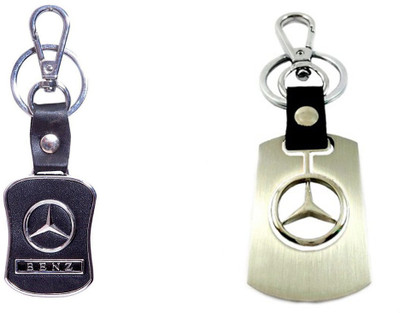 

City Choice Leather & Metal Keyrings Locking Key Chain(Black, Silver)