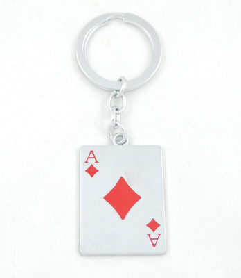 

Forty Creek Red Diamond Ace Playing Card Locking Key Chain(Red, Silver)