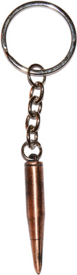 

Tech Fashion Toy Gun Bullet Pointed Copper Colour Metal Keyring -TF-414 Locking Key Chain(Gold)