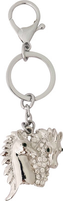 

Super Drool Twin Embellished Horses Key Chain(Silver)