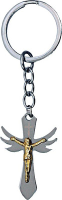 

U R God Jesus Cross Metal Key Chain(Yellow, Silver)