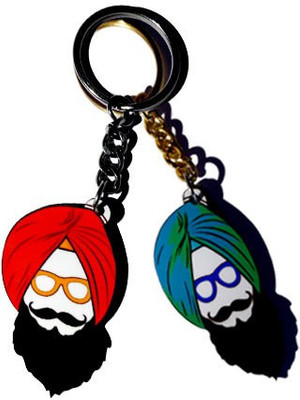 

MiiCreations Punjabi Singh Beard Key Chain(Red, Green)