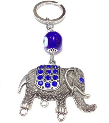 

Aura Feng Shui Elephant Evil Eye Locking Key Chain(Blue, White, Silver)