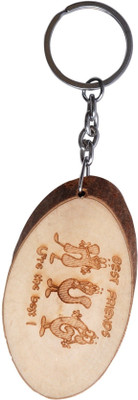 

Oyedeal Best Friends HUG Wooden Tree Slice Key Chain(Multicolor)