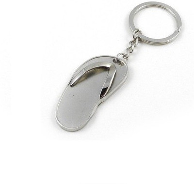 

CTW Casual Slipper Metal Keychain Key Chain(Silver)
