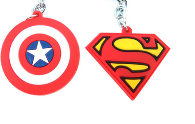 

Akki Collection captain america and superman combo Key Chain(Multicolor)