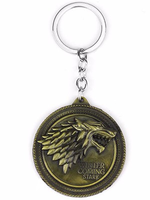 MK Game Of Thrones Got Music Of Ice And Fire Screaming Baratheon Greyjoy Tully Arryn Martel Key Chain(Gold)