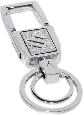 Aura MARUTI SUZUKI FULL METAL IMPORTED HOOK Locking Key Chain(Silver)