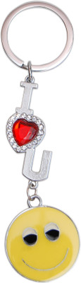 

Dealfinity I Love You Studded with Smiley Key Chain(Multicolor)
