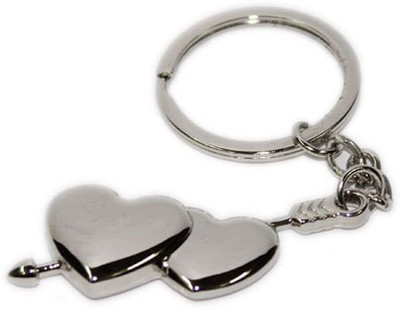 

24x7 Shop Romantic Two Hearts Key Chain(Silver)
