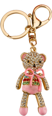

Avaron Projekt eddy With Swarovski Detailing Handbag Charm Locking Key Chain(Pink)
