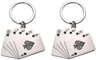 CTW Poker Buddy Playing Card Combo Key Chain(Silver)