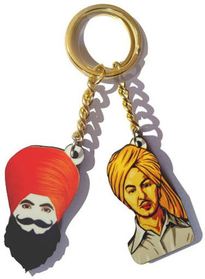 

MiiCreations Punjabi Turban Singh Beard Key Chain(Gold, Red)
