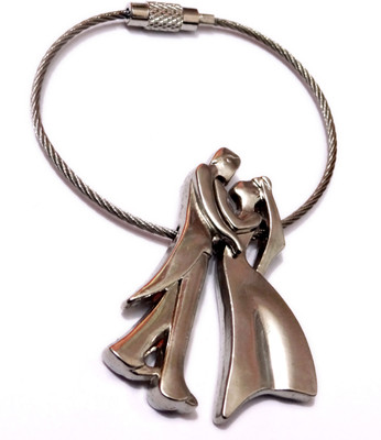 ADITYA TRADERS Wire couple true love metal Keychain Key Chain(Silver) ADITYA TRADERS Wire couple true love metal Keychain Key Chain(Silver)