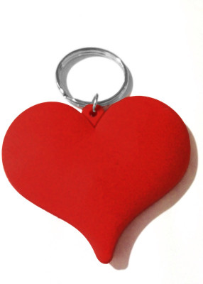

Tech Fashion Heart Shape Rubber Dark Red Locking Key Chain(Red)
