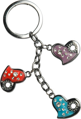 

Oyedeal Diamond Studded Hearts Key Chain(Multicolor)