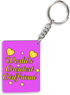 

Tied Ribbons World's Greatest Girlfriend Wooden Key Chain(Multicolor)