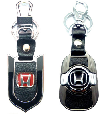 

City Choice New Combo of Honda Leather-Metal Hook Locking Key Chain(Multicolor)