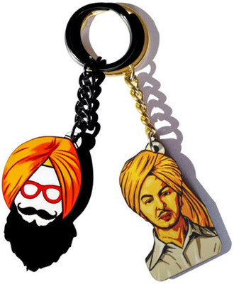 

MiiCreations Punjabi Singh Beard Key Chain(Orange, Gold)