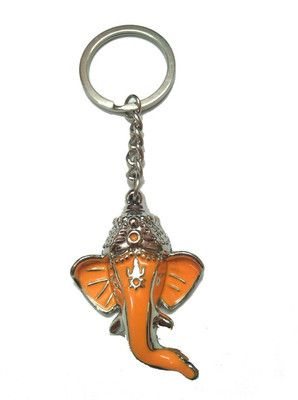 

City Choice Saffron Ganesha Face Key Chain(Orange)